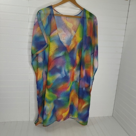 NEW Becca ETC By Rebecca Virtue Plus Size Swim Cover Up Dress 1X